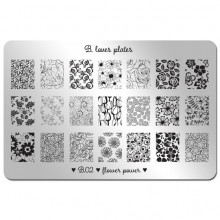 Nail stamping plate B.02 - flower power